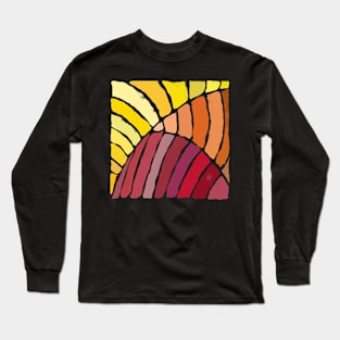 Tropic Tile Red Yellow and Orange Leaves Long Sleeve T-Shirt